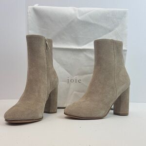 Joie Beige Suede Ankle Booties